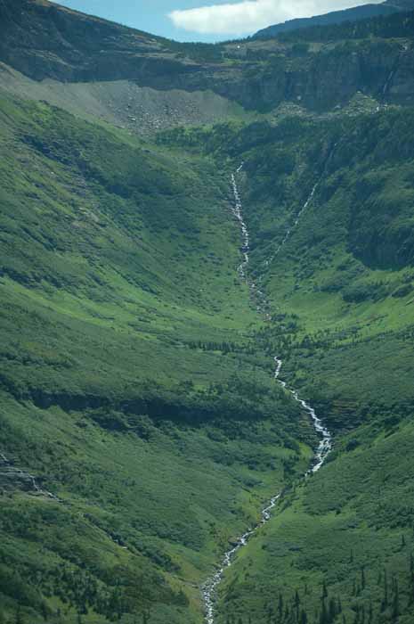 waterfall on Logan Pass
